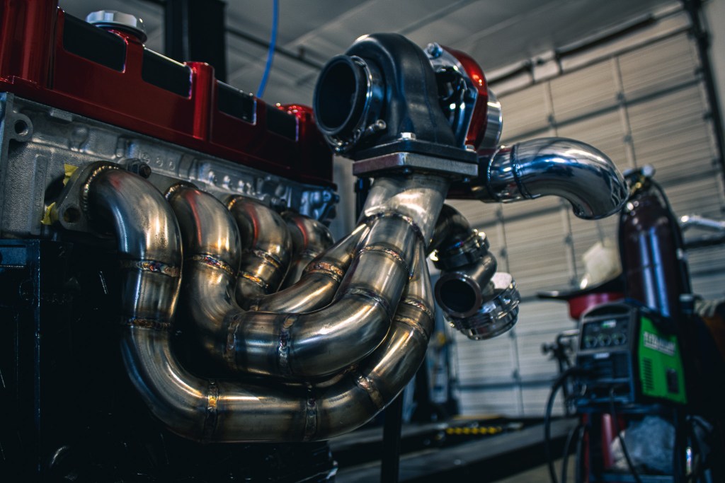 Custom turbo manifold fabricated in-house
